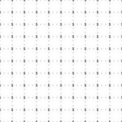 Square seamless background pattern from geometric shapes are different sizes and opacity. The pattern is evenly filled with small black dollar symbols. Vector illustration on white background