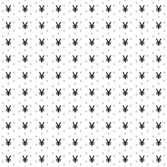 Square seamless background pattern from geometric shapes are different sizes and opacity. The pattern is evenly filled with big black yuan symbols. Vector illustration on white background