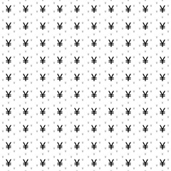 Square seamless background pattern from geometric shapes are different sizes and opacity. The pattern is evenly filled with big black yuan symbols. Vector illustration on white background