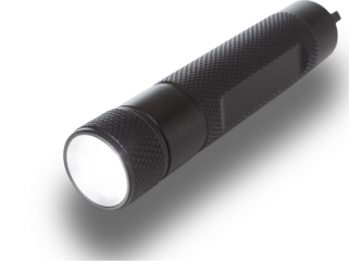 Small emergency flashlight with shadow below