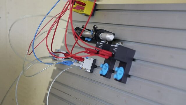 electrical experiment on a test wall