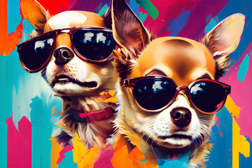 Chihuahuas in sunglasses,Generative IA