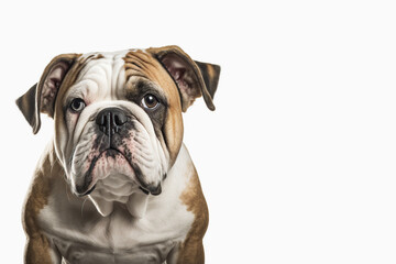 Obraz premium Studio portrait of a canine bulldog, cute puppy, animal isolated, Generative AI