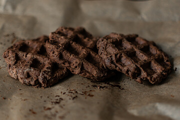 vegan cookies for healthy eating. chocolate chip cookies on table