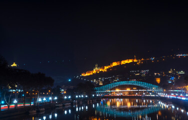Fototapeta na wymiar View of night Tbilisi. Georgia