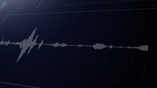 Digital audio interface, 3d animation. Audio editing software concept