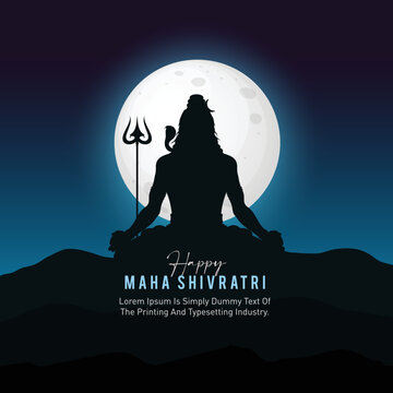 Religious maha shivratri hindu festival card