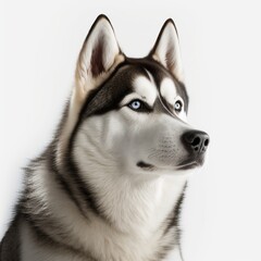 Husky dog headshot, Generative AI