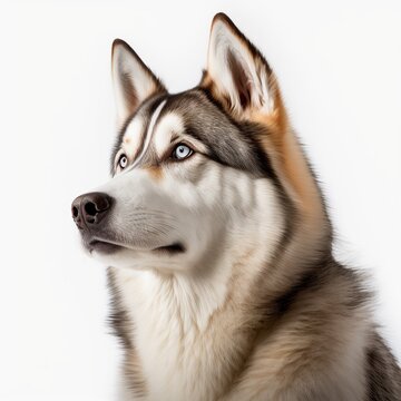 Husky dog breed photo studio, Generative AI