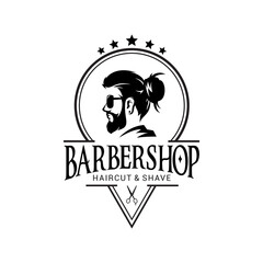 Obraz premium Barber Shop Logo Vector Template