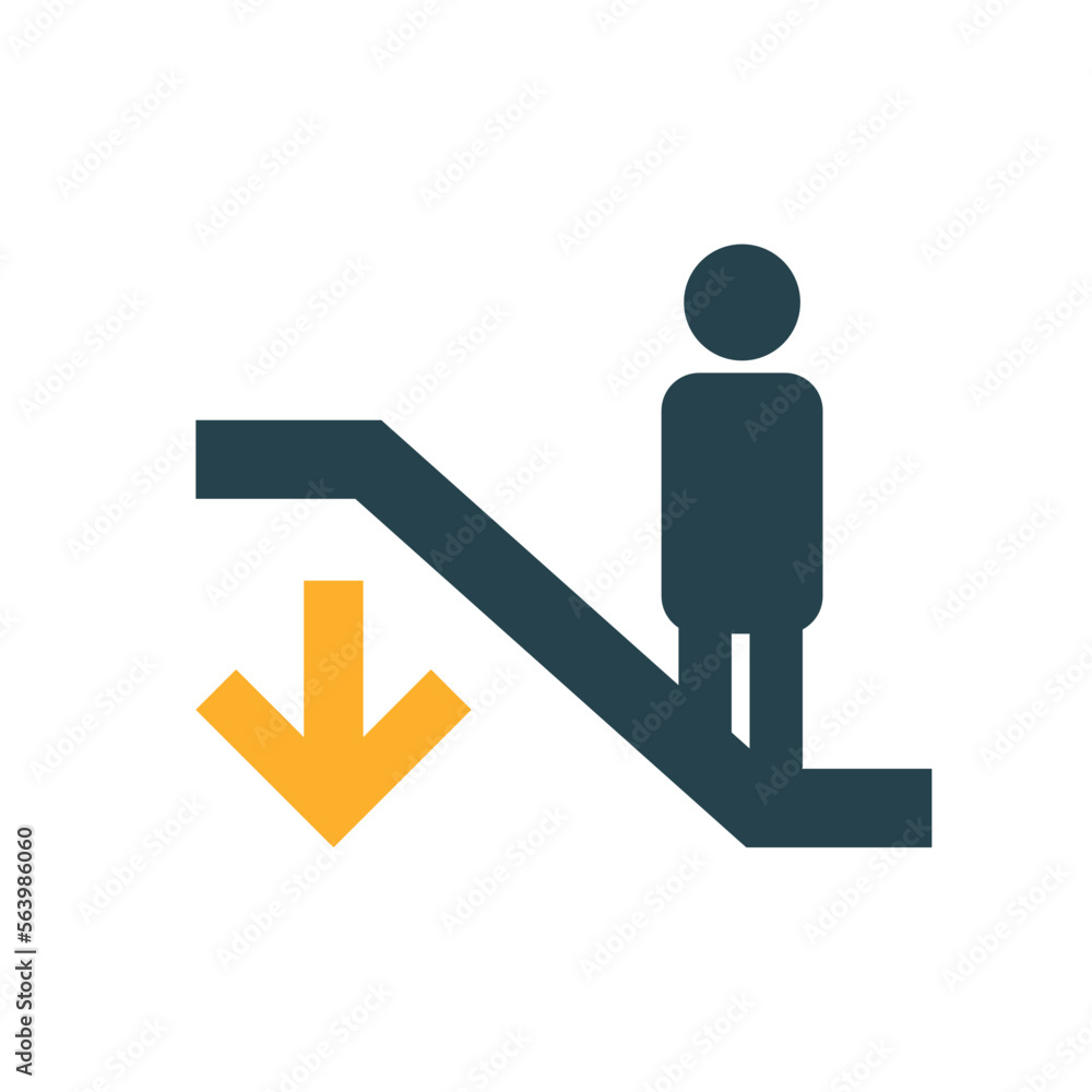 Sticker electric stairs down signal infographic