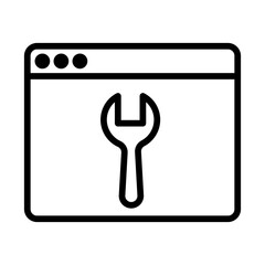 Fix app icon line isolated on white background. Black flat thin icon on modern outline style. Linear symbol and editable stroke. Simple and pixel perfect stroke vector illustration