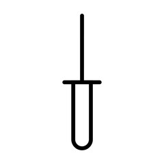 Awl icon line isolated on white background. Black flat thin icon on modern outline style. Linear symbol and editable stroke. Simple and pixel perfect stroke vector illustration