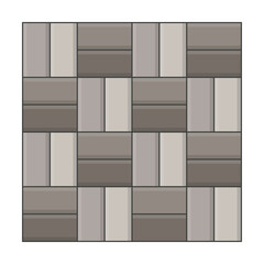 Stone tiles texture for city pavement. Illustration of cobblestone road with mosaic blocks. Top view of pave pattern