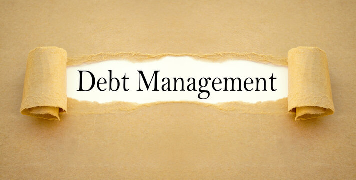 Brown paper work with business message debt management