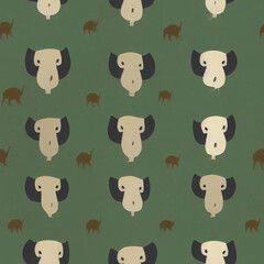 seamless pattern with elephants - Floya FYN055