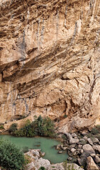The Kings Little Path. The Famous Walkway Along the Steep Walls of a Narrow Gorge in El Chorro, Andalusia, Spain