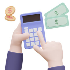 Taxes bill and credit card 3d icon 