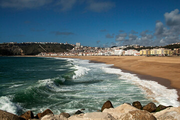 Nazaré Beach, fishing village on the Atlantic coast of Portugal