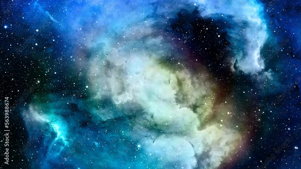 Poster nebula, cosmic space and stars, blue cosmic abstract background. elements of this image furnished by