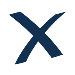 Cross mark on transparent background