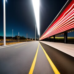 highway at night. Generative AI.