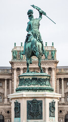 Fototapeta na wymiar Prinz Eugen Denkmal vor der neuen Hofburg Wien