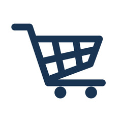Shopping cart icon on transparent background