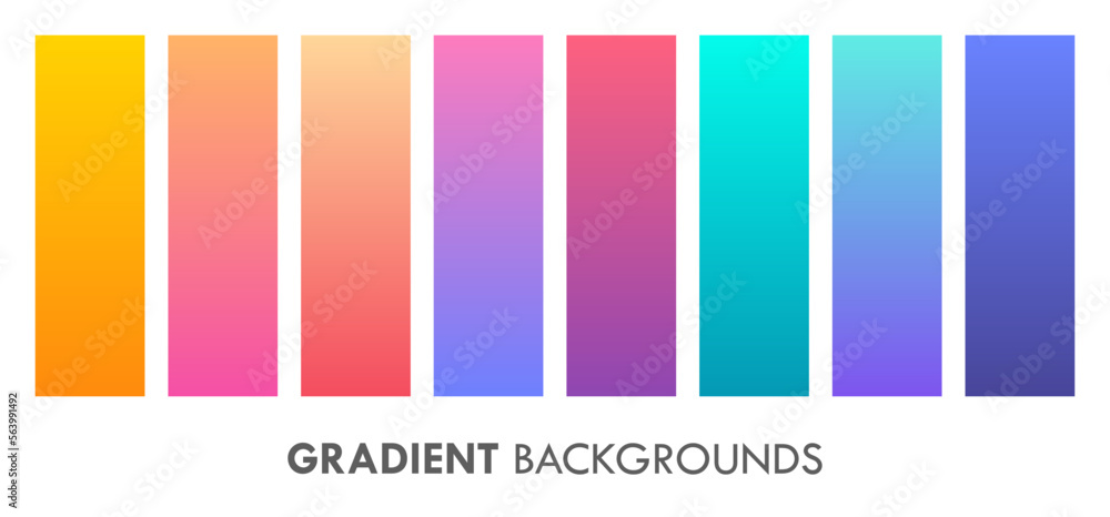 Wall mural Soft Colorful Gradient Background Set Web Graphic Vector Element