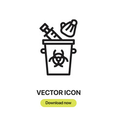 waste icon vector. Linear style sign for mobile concept and web design.waste symbol illustration. Pixel vector graphics - Vector.