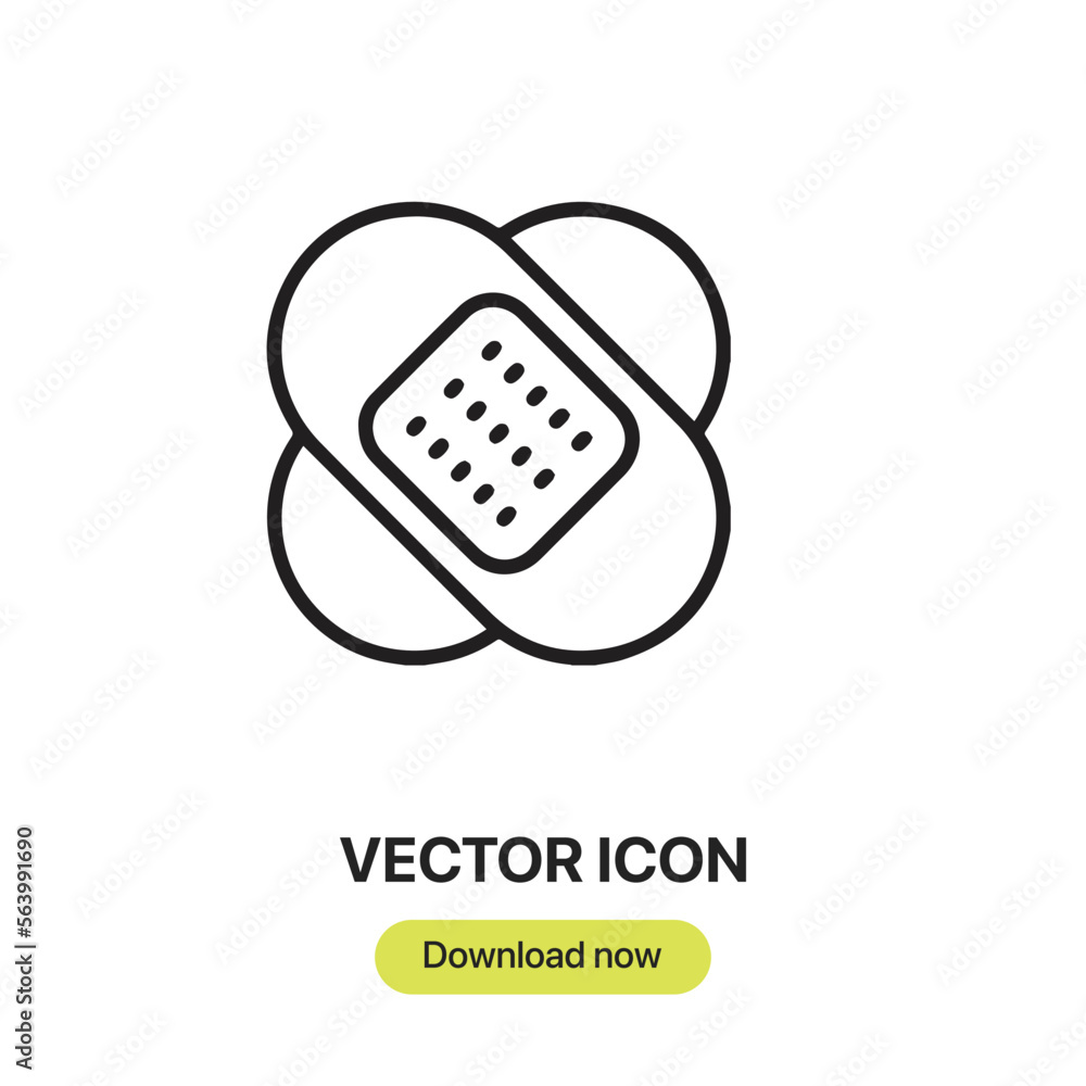 Poster plaster  icon vector. Linear style sign for mobile concept and web design.plaster symbol illustration. Pixel vector graphics - Vector.