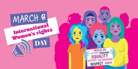 International women rights day illustration banner