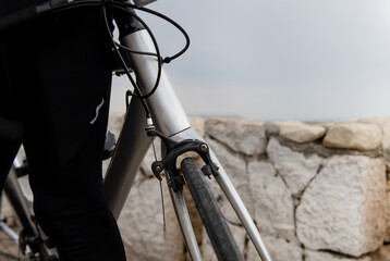 bicycle close-up. sport concept. bicycle in the city