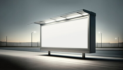 Obraz premium puplic space advertisement board as empty blank white signboard with copy space area