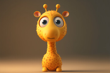 cute and funny giraffe character, AI generate