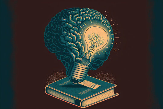 New Ideia, Good ideia, brand new, brain, lightbulb, books, generative AI