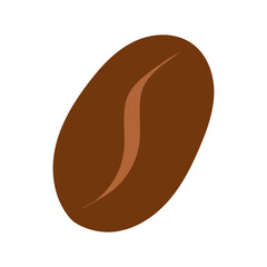 Hand drawn coffee bean icon. Flat vector illustration