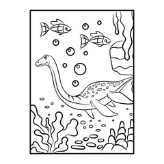 Dinosaur coloring page. Kids preschool activity coloring template © Tapkimonkey
