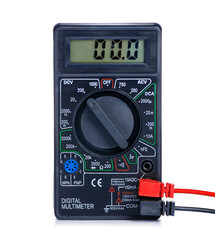 Fototapeta premium Digital multimeter tool on white background isolation