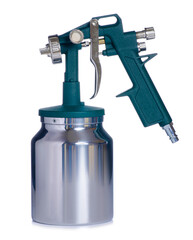 Paint spray gun on white background isolation