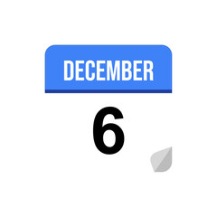 6 December, Calendar date icon, Event date icon