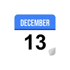 13 December, Calendar date icon, Event date icon