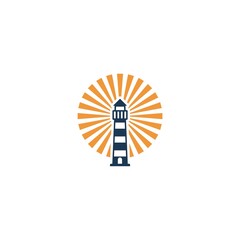 Lighthouse logo design isolated on white background