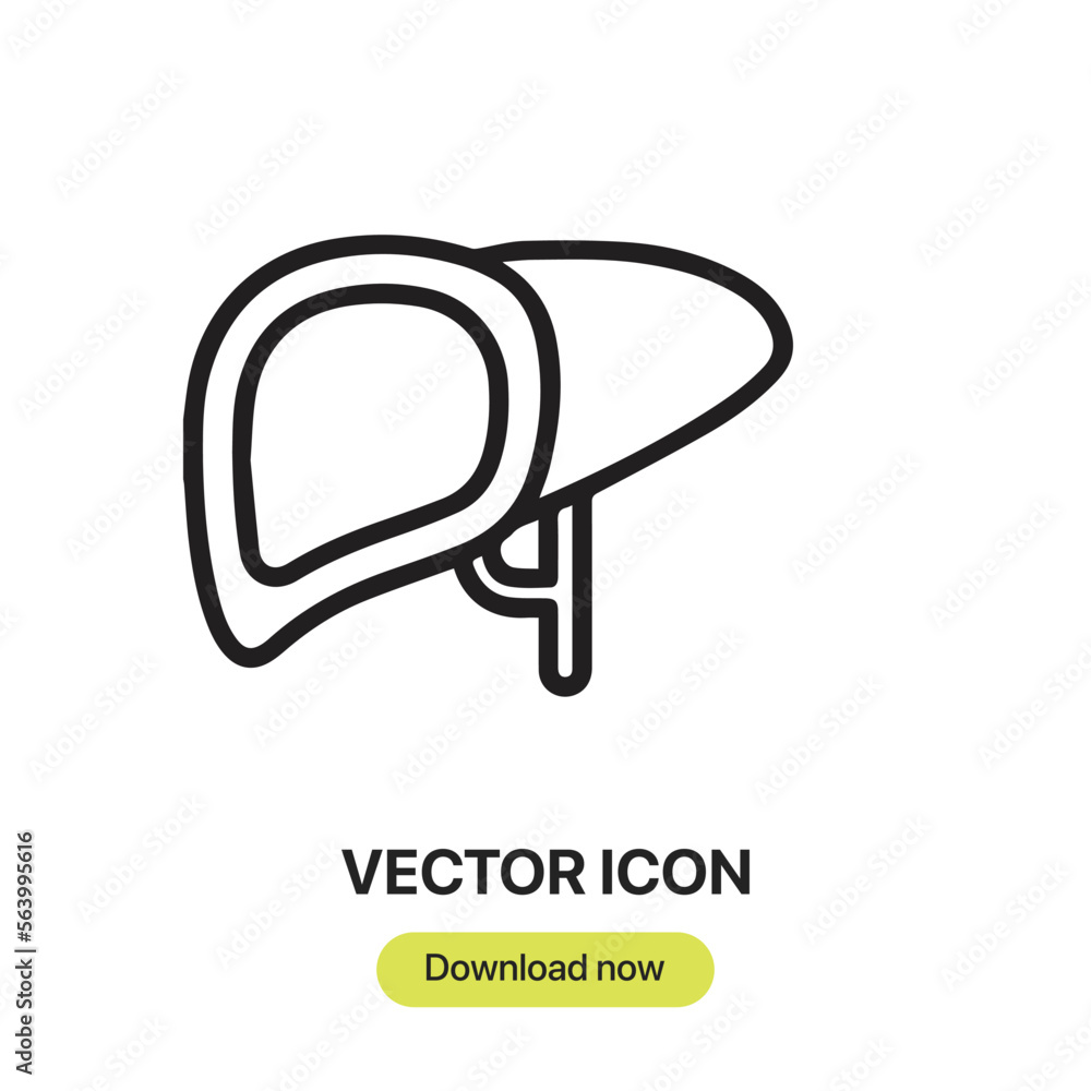 Poster liver icon vector. linear style sign for mobile concept and web design. liver symbol illustration. p