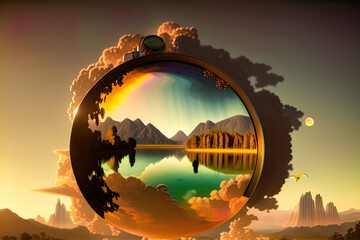Surreal Image Of A Stunning Landscape Seen From Within A Portal