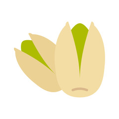 Two pistachio nuts icon. Pile of nuts. Vector illustration
