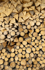 background of chopped firewood