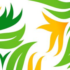 Abstract green leaf on transparent background