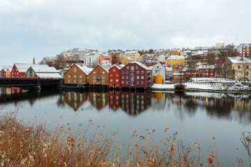Fototapeta na wymiar River Nidelva in Trondheim, Norway