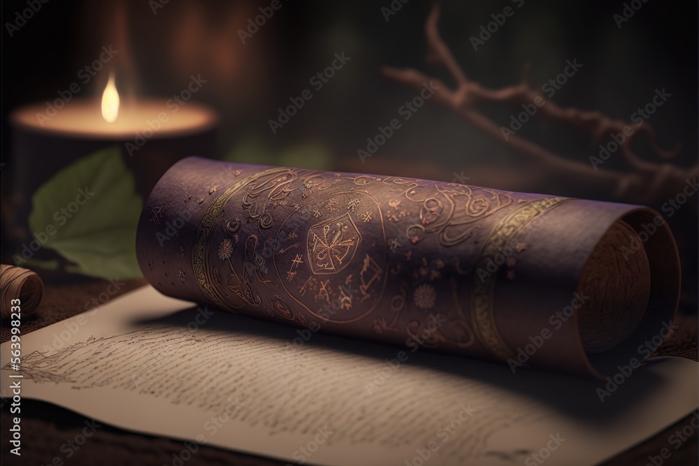 Poster a candle and a book on a table with a candle in the background and a book on the table with a candle